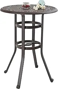 MKDK Cast Aluminum Patio Bar Chairs Set With Swivel