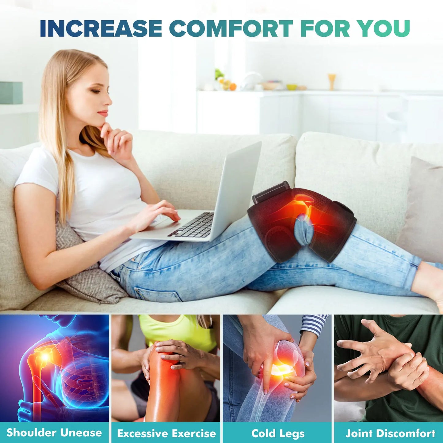 Intelligent Electric Heating Massage Device For Knees And Joints