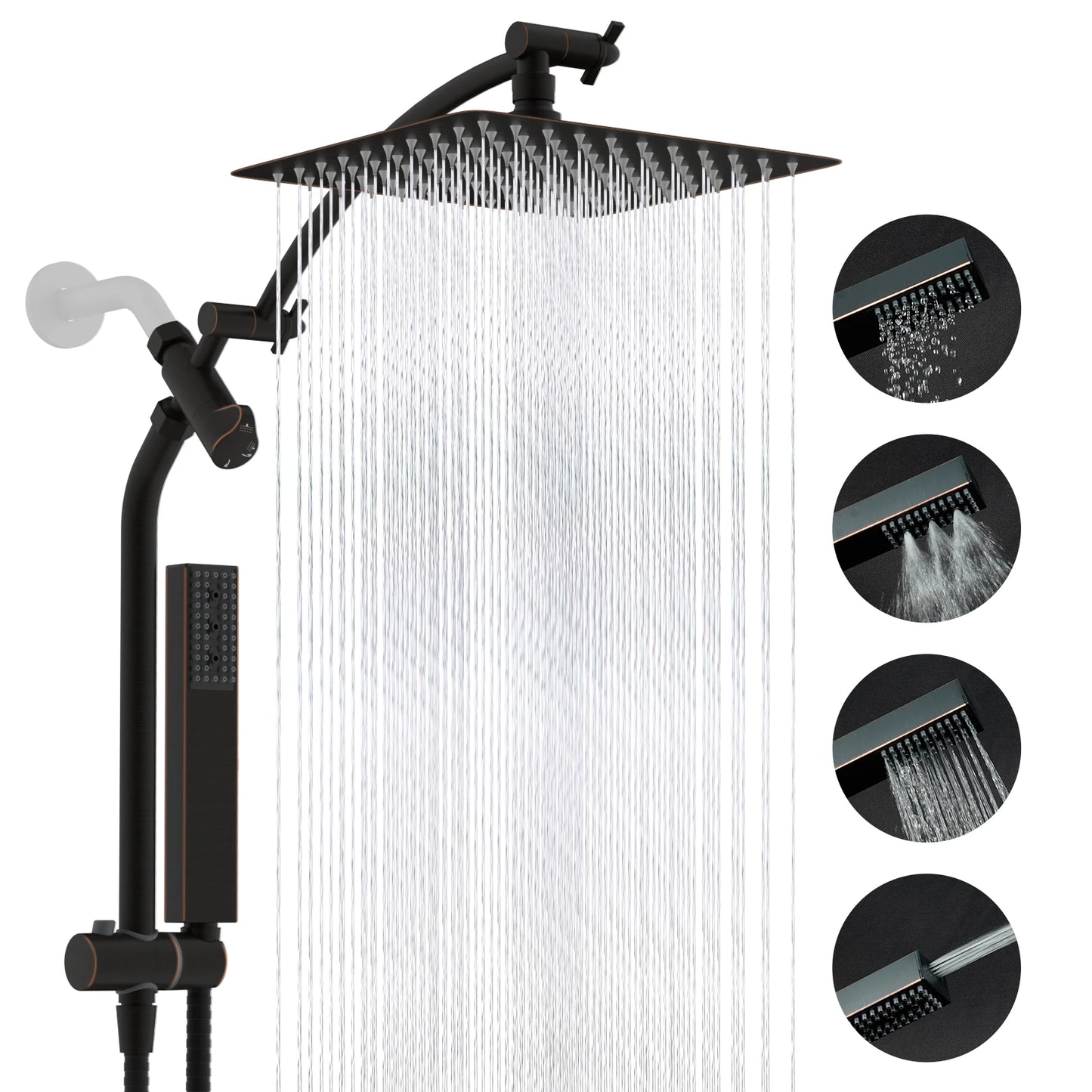 Hibbent Dual Shower Head Combo With Adjustable Slide Bar
