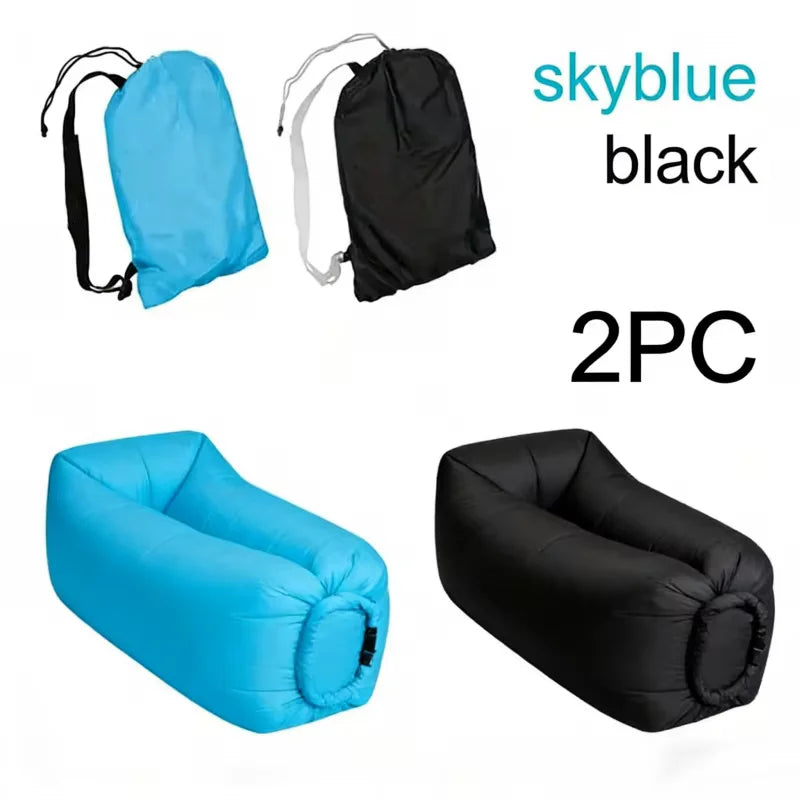 Inflatable Lounger Air Sofa Extra Thick Foldable Outdoor Couch