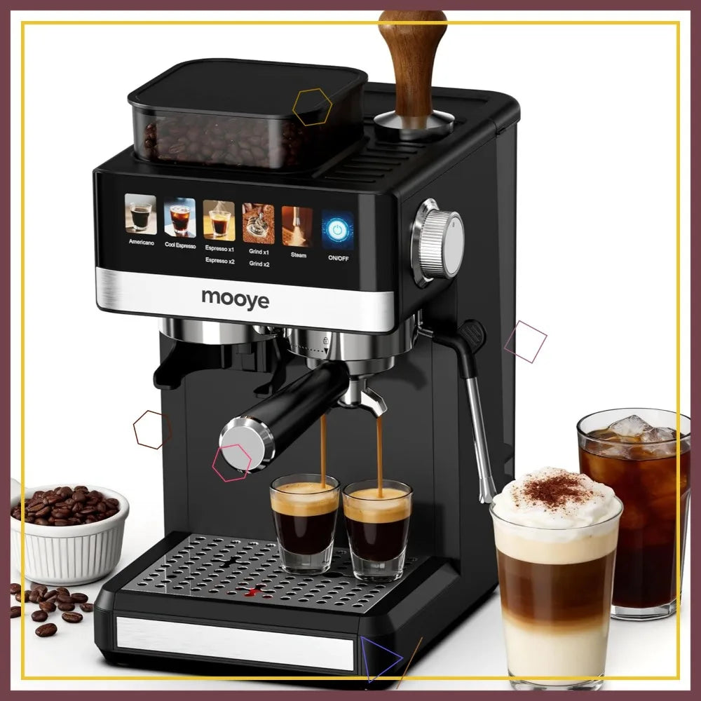 All-In-One 20 Bar Espresso Machine With Built-In Grinder
