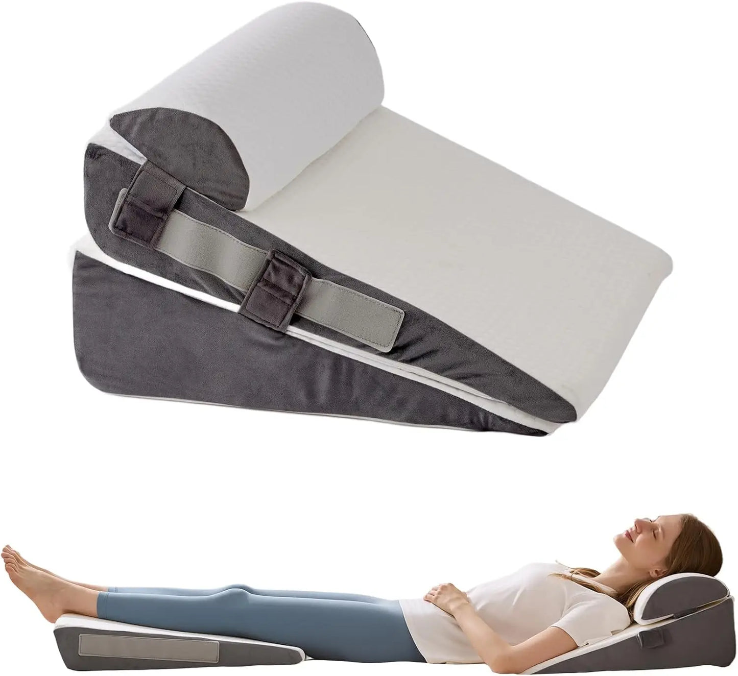 Adjustable Memory Foam Wedge Pillow Set for Surgery Reflux Relief