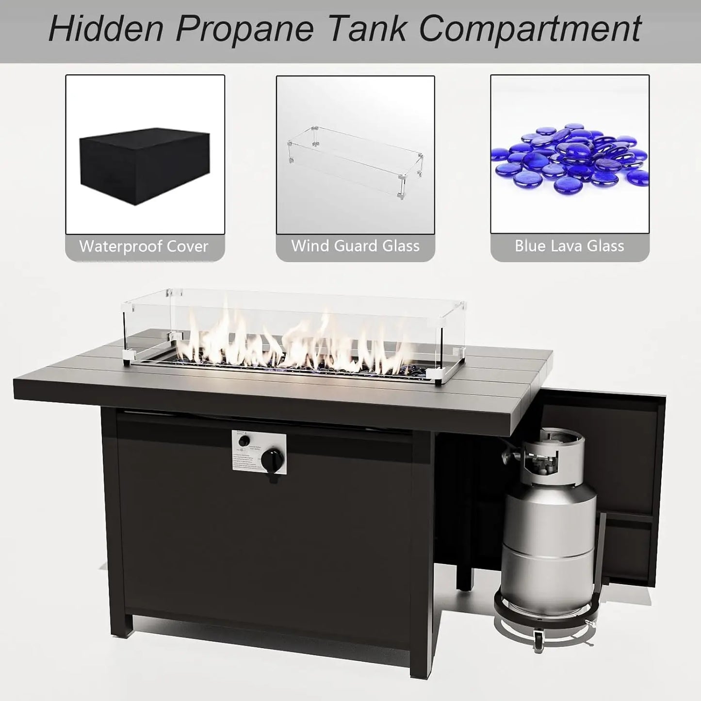 XIAOLANG Aluminum Patio Set With Fire Pit Table