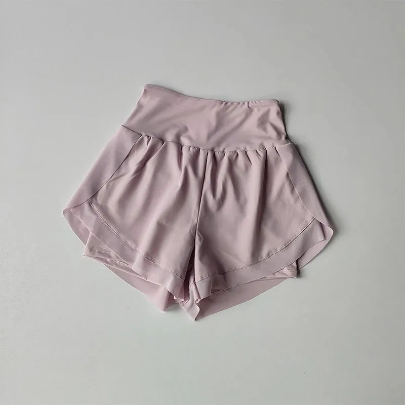 Women's 2-In-1 Mesh Quick-Dry Yoga Shorts High Waist