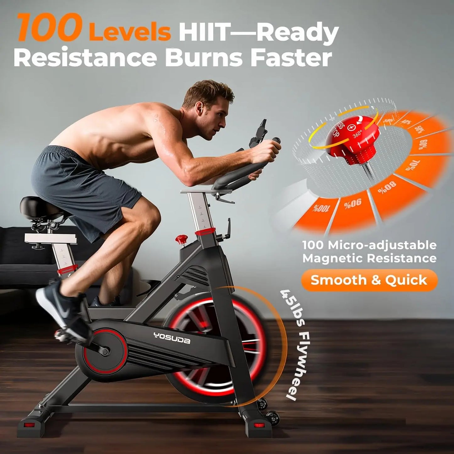 YOSUDA Pro Magnetic Exercise Bike With Bluetooth Indoor Cycling