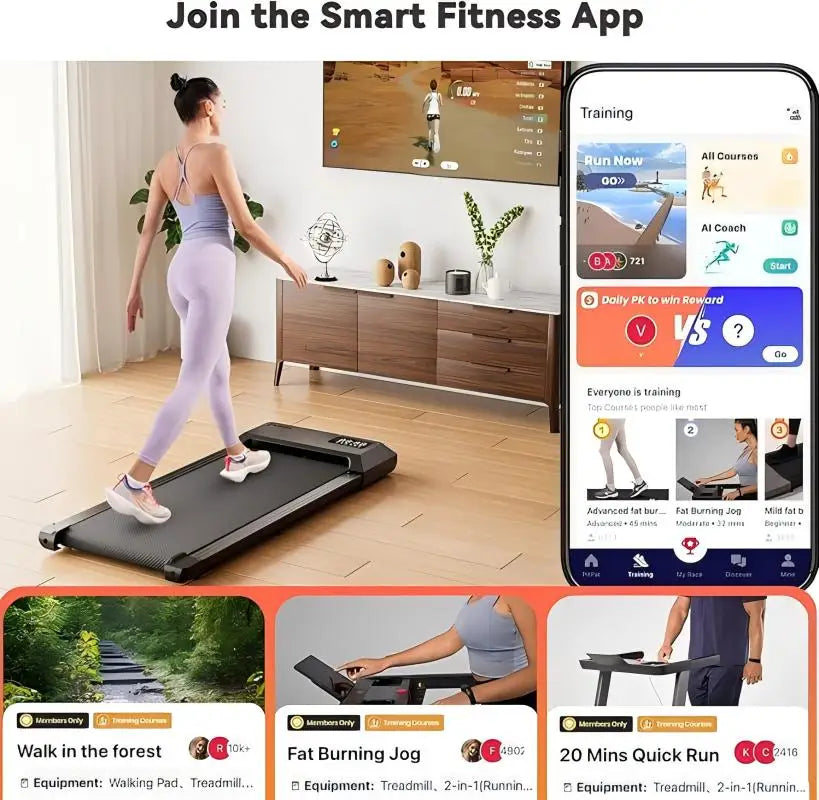 Superun 2-In-1 Walking Treadmill for Home and Office