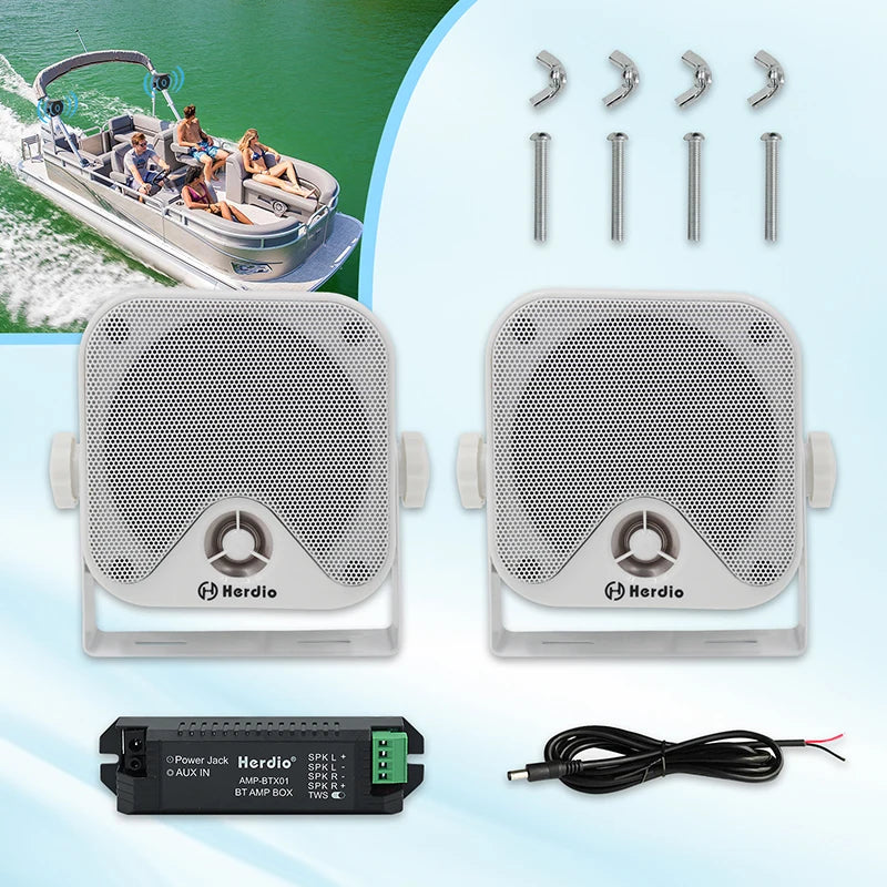 Herdio Bluetooth Marine Speaker 100W Waterproof Surface Mounted