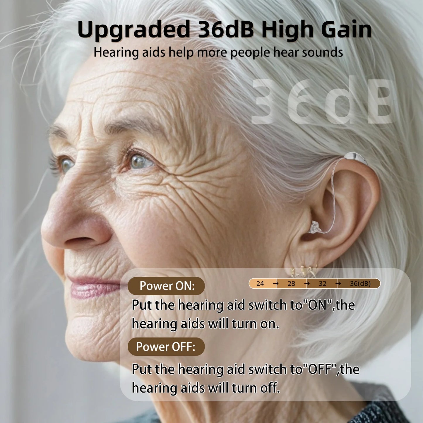 K&FCOPTEE Rechargeable Behind-The-Ear Hearing Aid ZF-M802