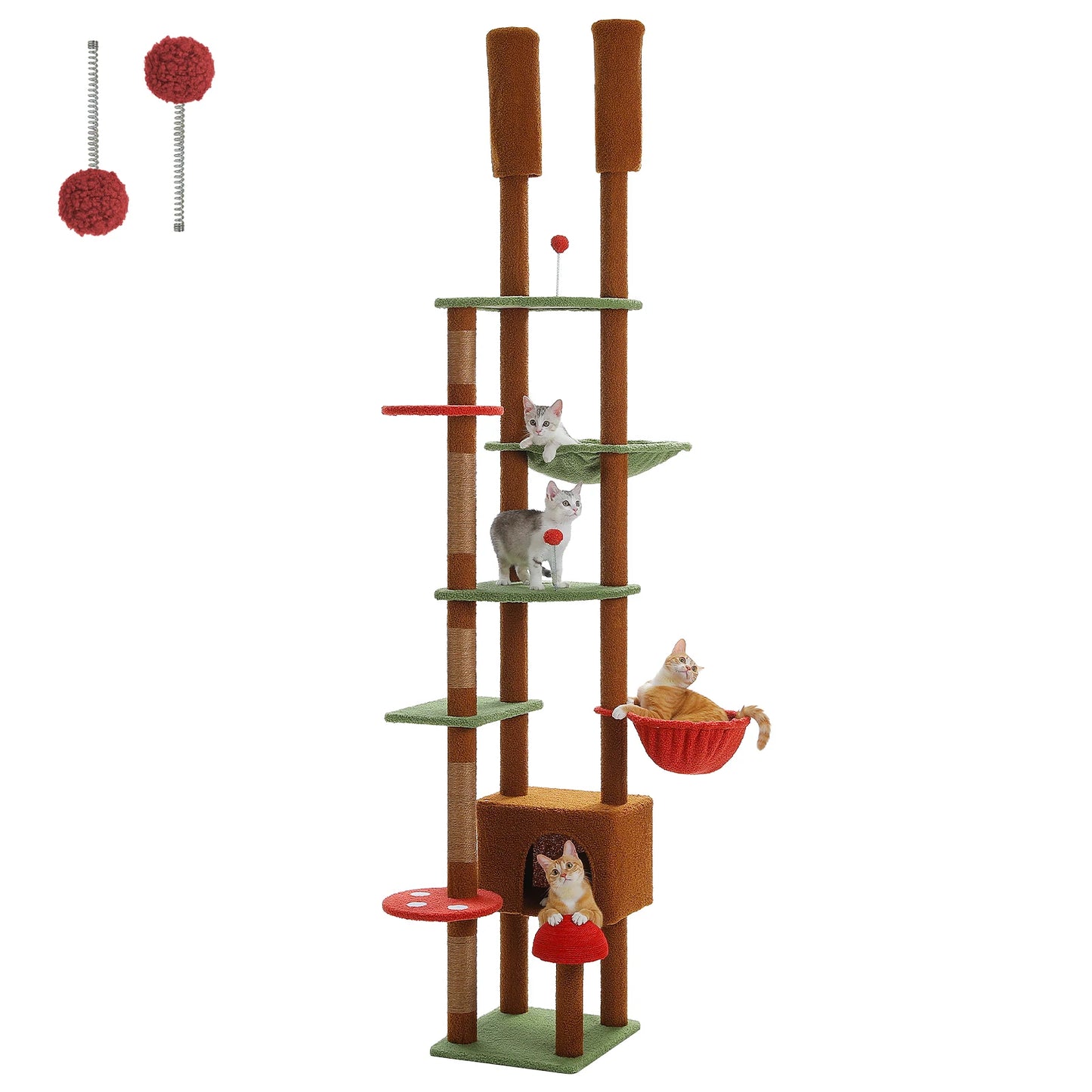 PAWZ Road Height Adjustable Cat Tree With Hammock Indoor