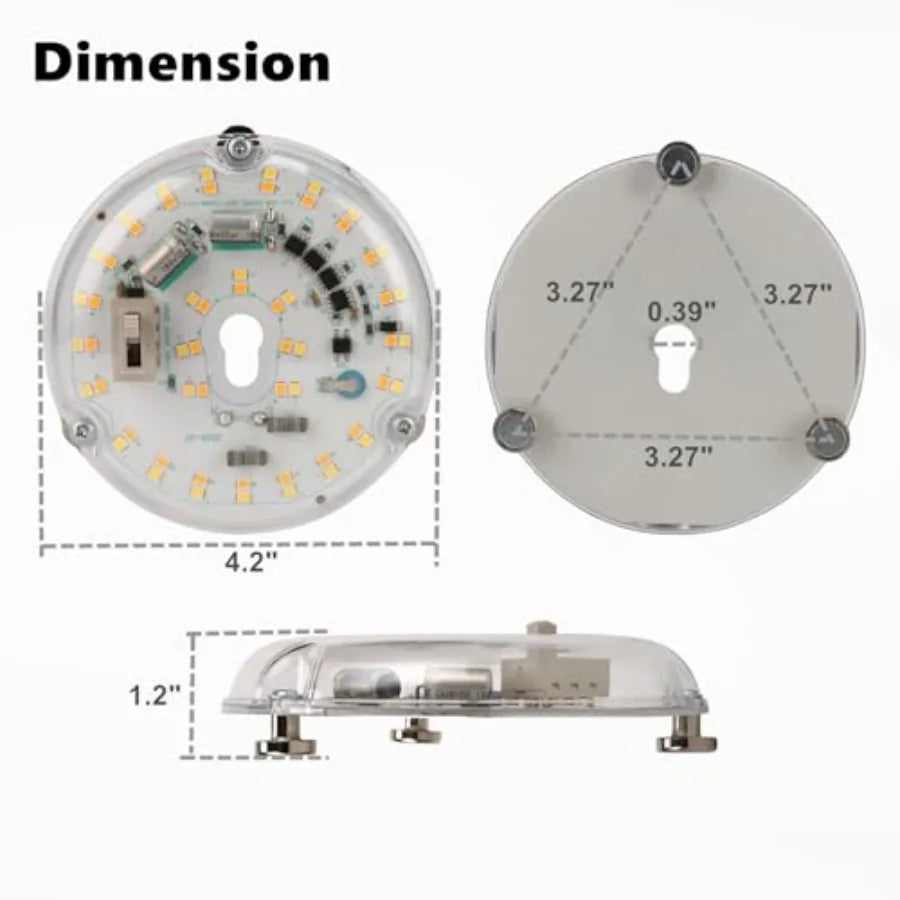 4" 18W Color Changeable Ceiling Fan LED Light Replacement, 3000K/4000K/5000K Selectable Ceiling Fan LED Light Kit, 2200LM Dimma