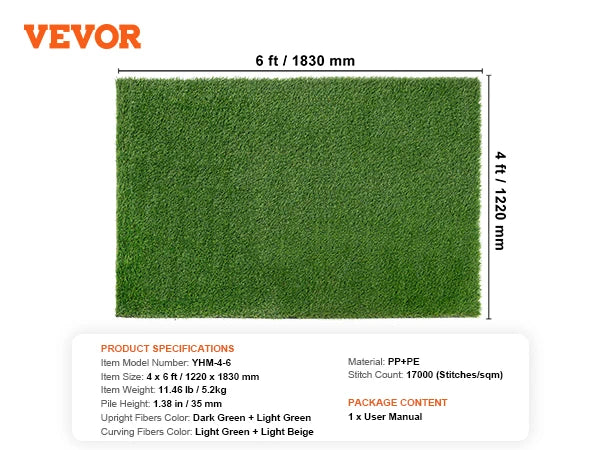 CooRug Artificial Grass Outdoor Realistic Turf For Pets