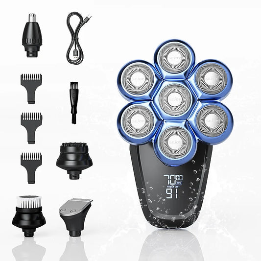 Sejoy 6-in-1 Electric Head Shaver With Nose Hair Trimmer