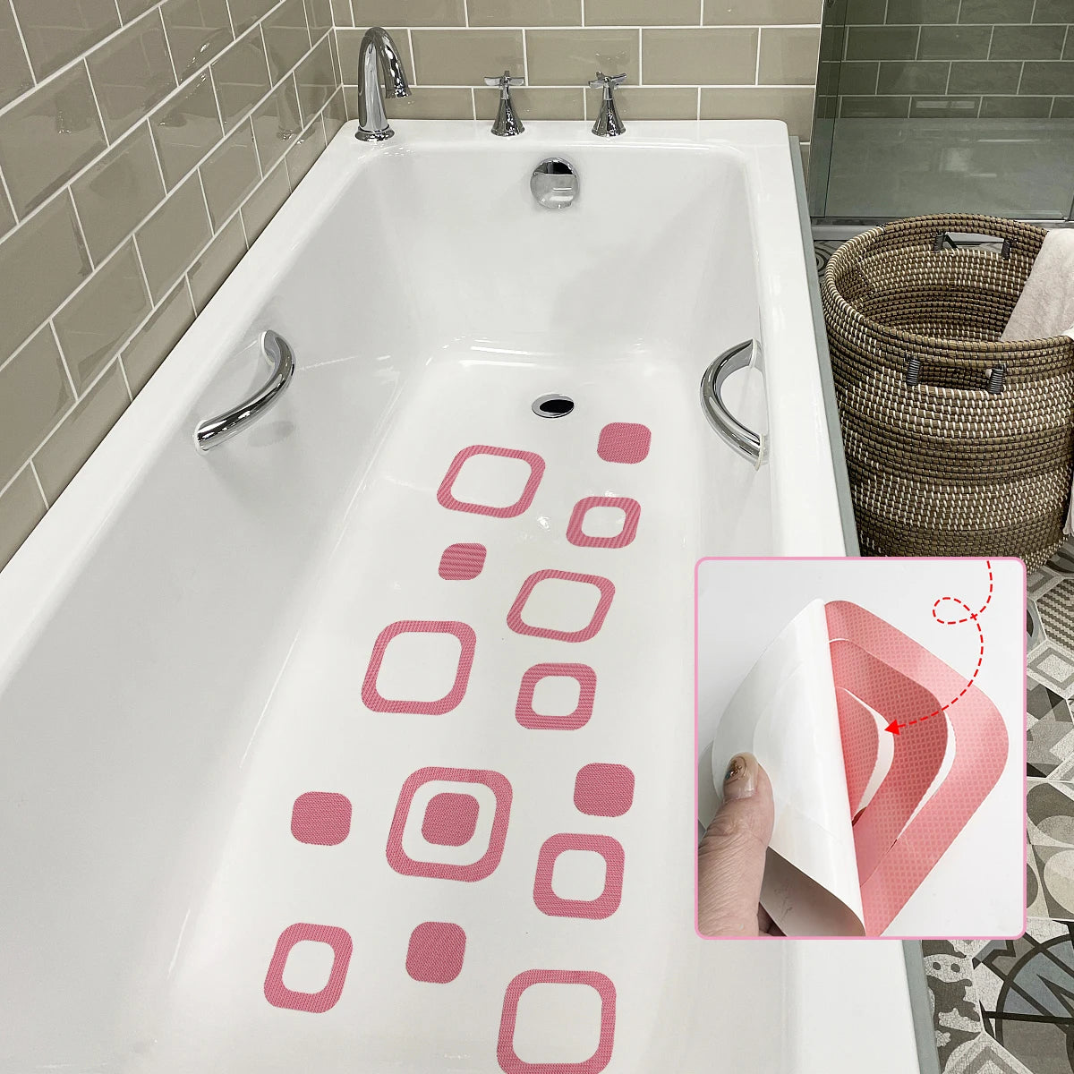 PEVA Shower Tapes 30 Pack Anti Slip Bath Floor Stickers For Bathroom