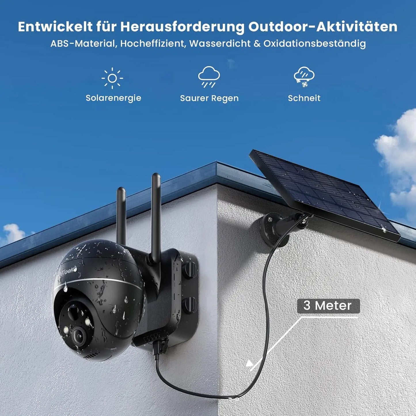 IEGEEK Outdoor 5MP Solar PTZ WiFi Surveillance Camera with PIR