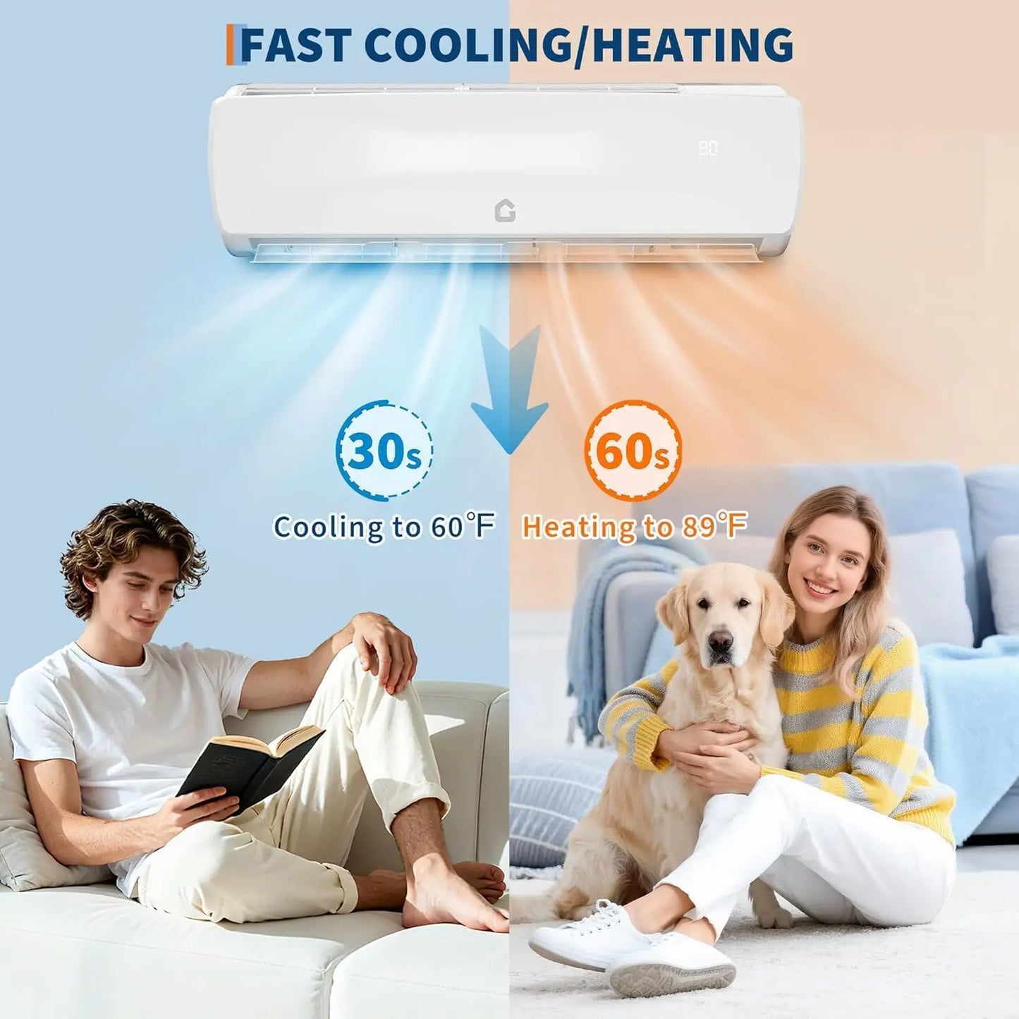 AceKool 3-In-1 Mini Split AC Heat Pump For Residences