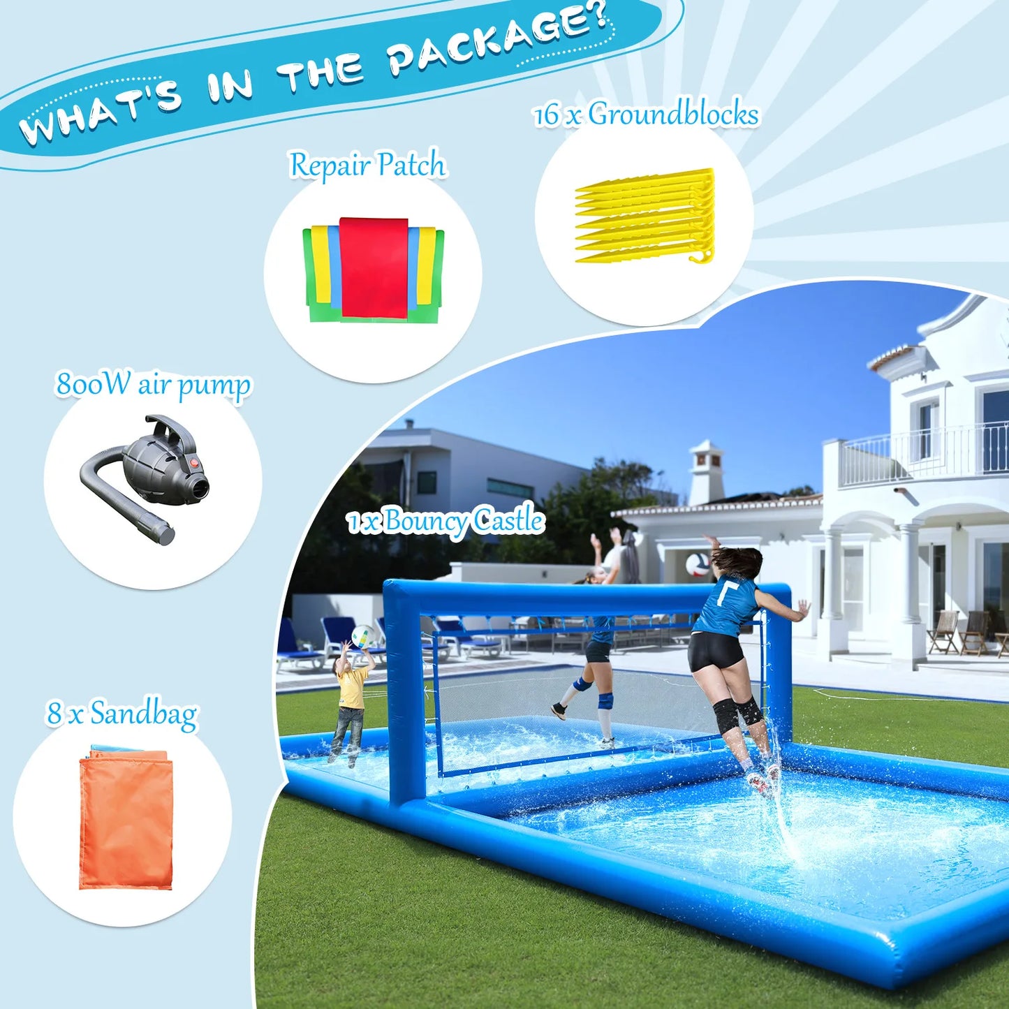 RTS Inflatable Outdoor Volleyball Court for Water Games
