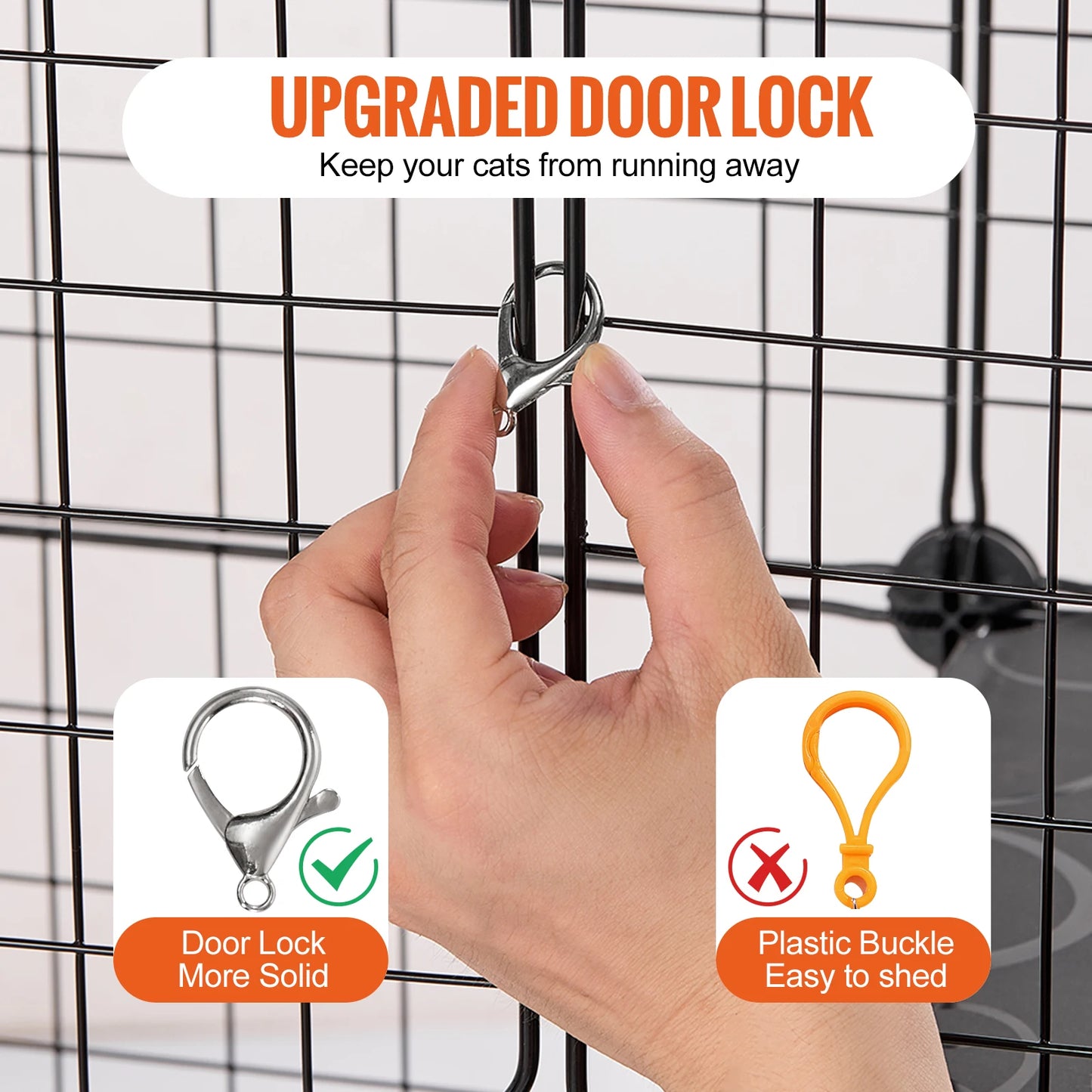 SucceBuy Cat Cage Detachable Metal Wire Enclosure With Front Doors