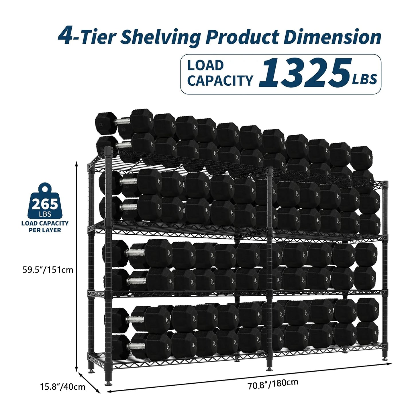 TWISTER.CK Heavy Duty 5 Tier Metal Shelving Unit Kitchen Garage