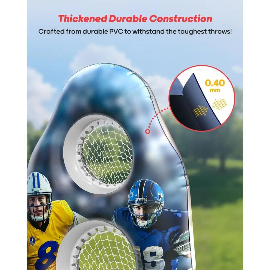 DualHole Inflatable Football Target Backyard Toss Game With 4 Balls