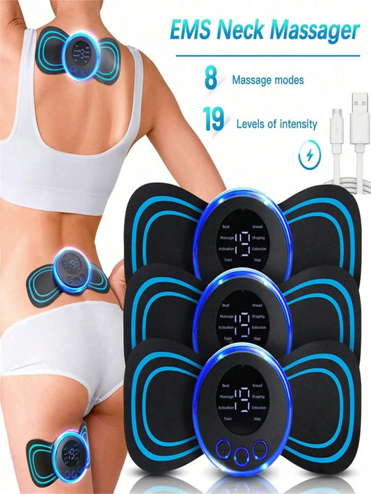 LCD Display Neck Massager Cervical Electric Muscle Stimulator With 8 Modes