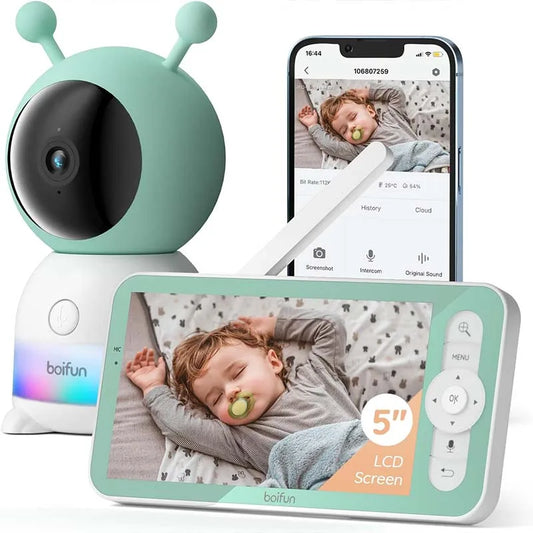BOIFUN 2K Baby Monitor Camera With 360-Degree Rotation Phone App