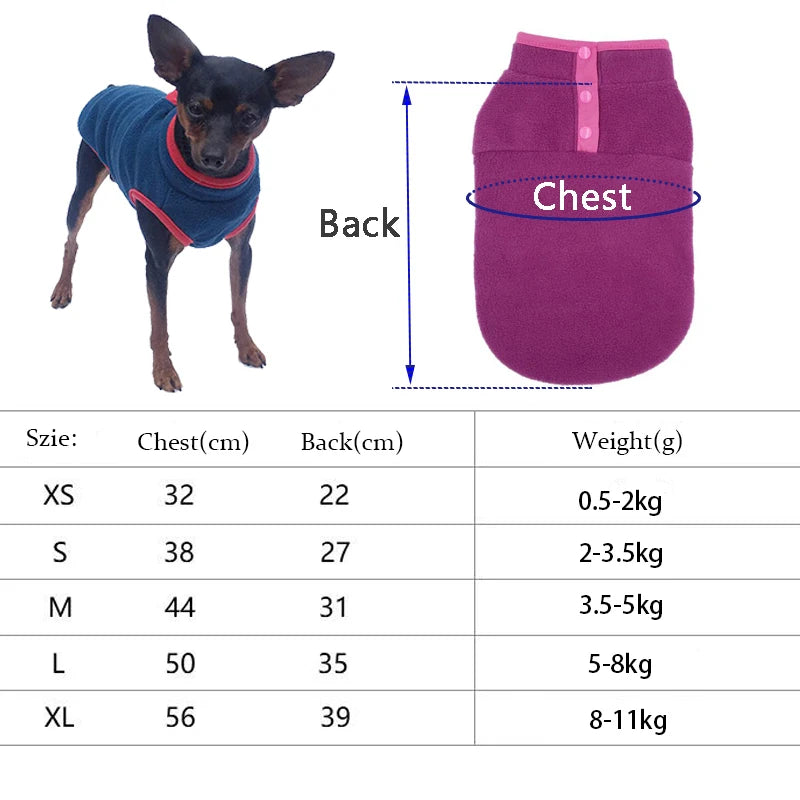 Fleece Dog Clothes For Small Dogs Autumn Winter Vest Jacket