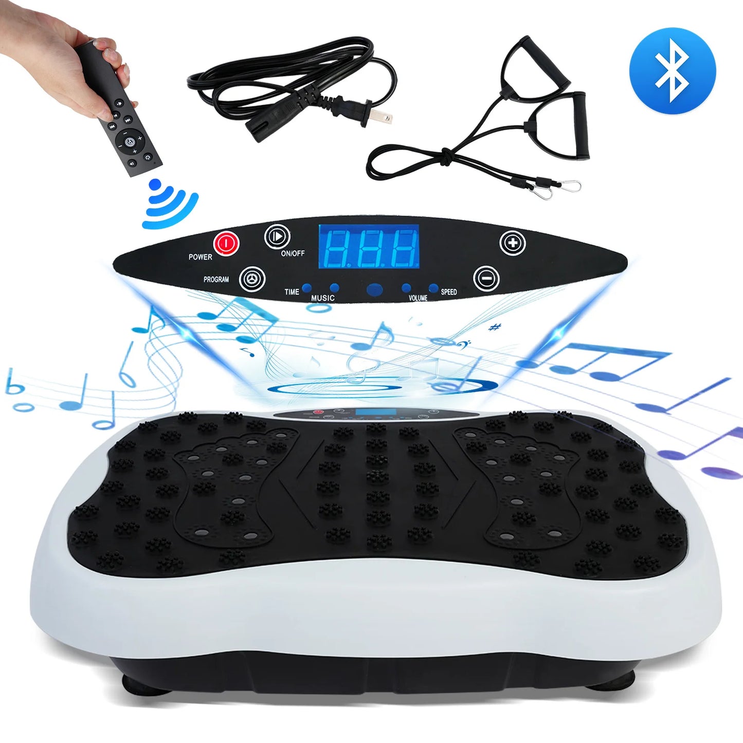 Vibration Plate Exercise Machine 330lbs Capacity With Resistance Bands Remote