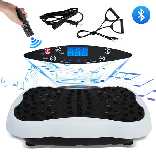 Vibration Plate Exercise Machine 330lbs Capacity With Resistance Bands Remote
