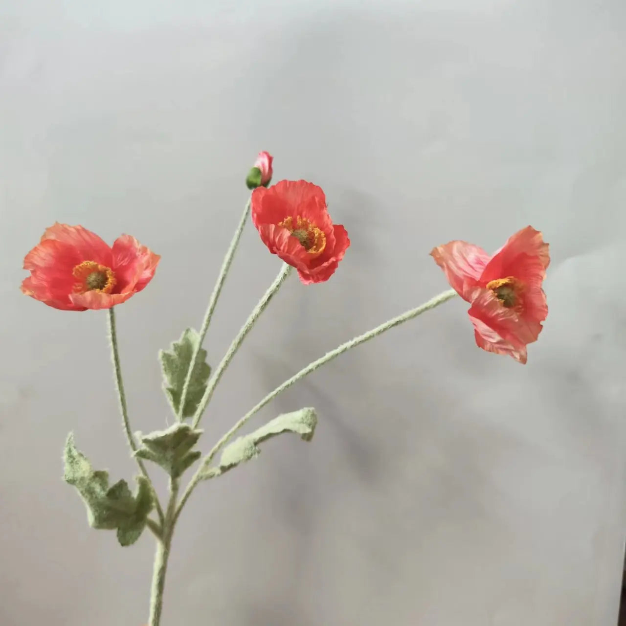 Artificial Poppy Flowers Bouquet Four-Head for Home Decor