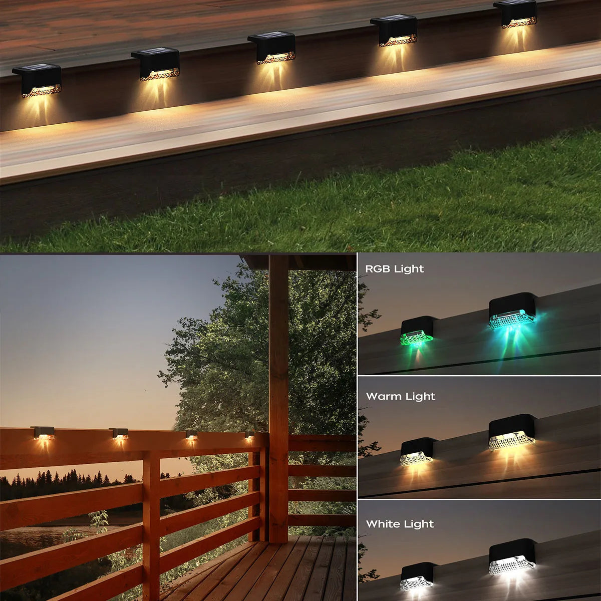 Solar Powered Led Deck Lights Outdoor Steps Waterproof
