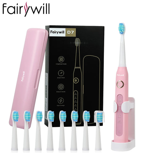 Fairywill FW-D7 Electric Sonic Toothbrush USB Rechargeable