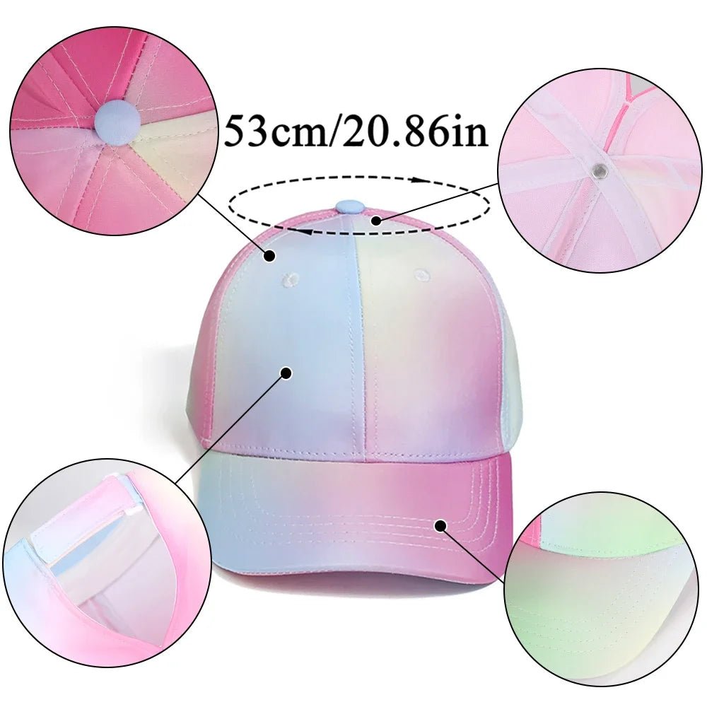 Kids Ponytail Baseball Cap Sun Hat Unisex Travel Cap