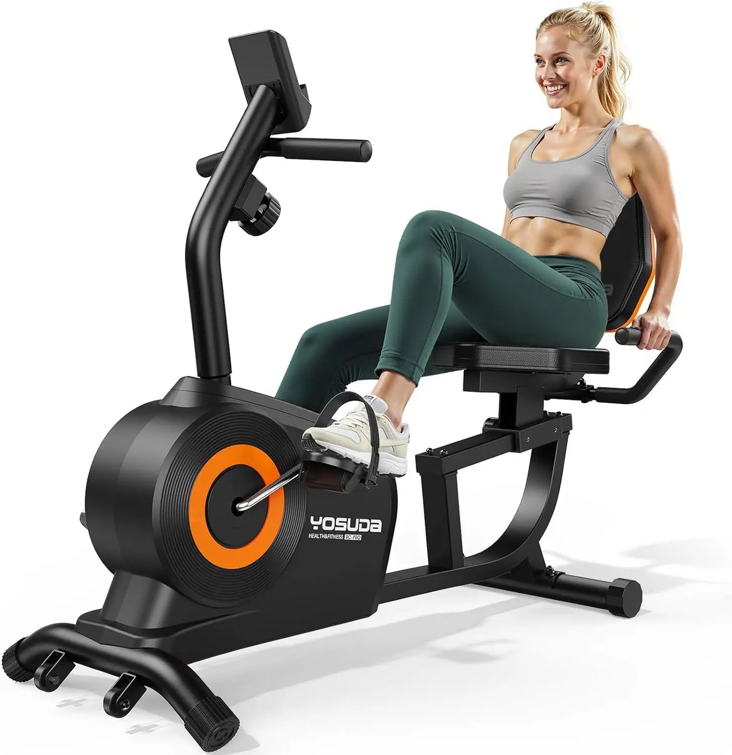 YOSUDA Recumbent Exercise Bike With Adjustable Seat LCD Monitor