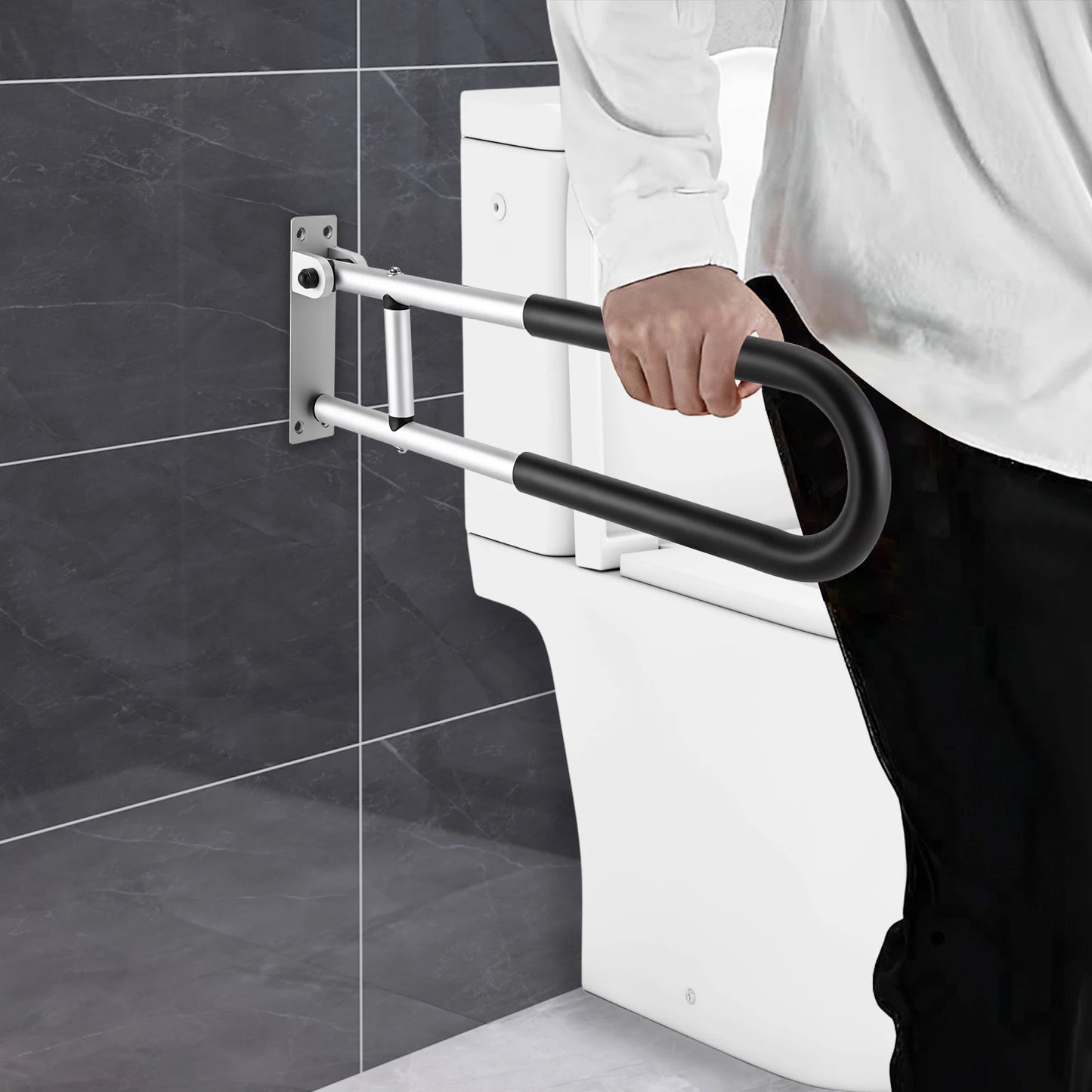Bymaocar Foldable Non Slip Grab Bar Toilet Handrail For Safety