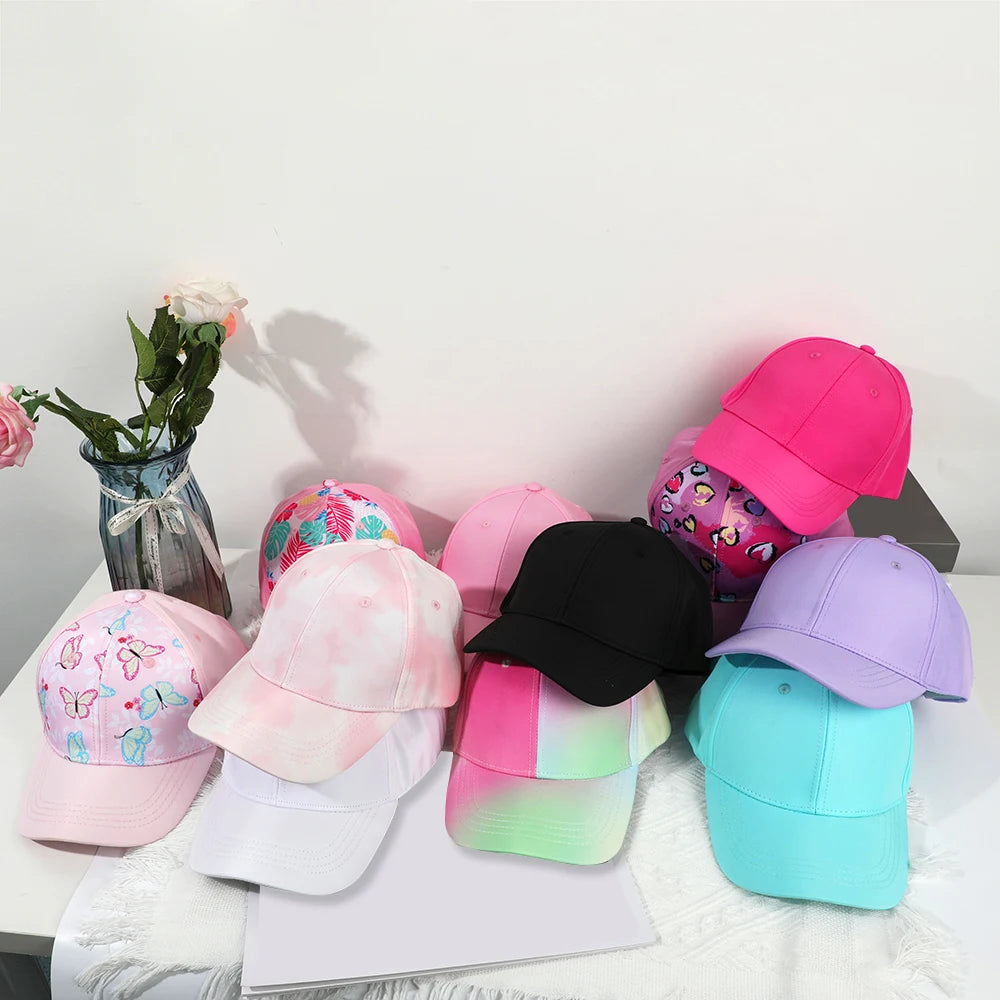 Kids Ponytail Baseball Cap Sun Hat Unisex Travel Cap
