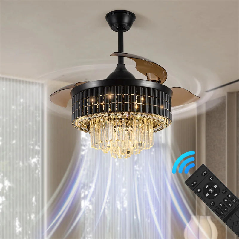 GreeLustr Modern Intelligent Ceiling Fan Light With App Remote