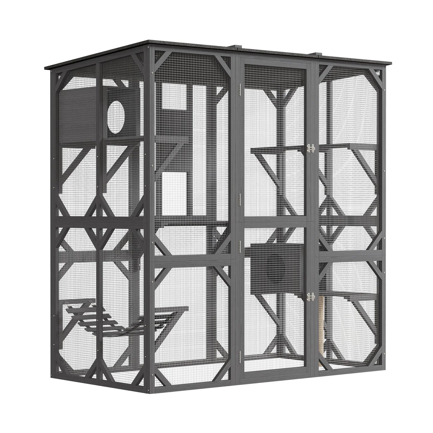 HiMISS Extra Large Outdoor Wooden Catio Walk In Enclosure