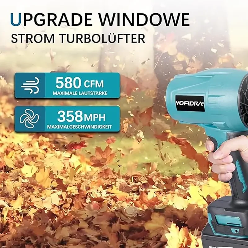 Yofidra 28000RPM Cordless Electric Air Blower With 18V Battery