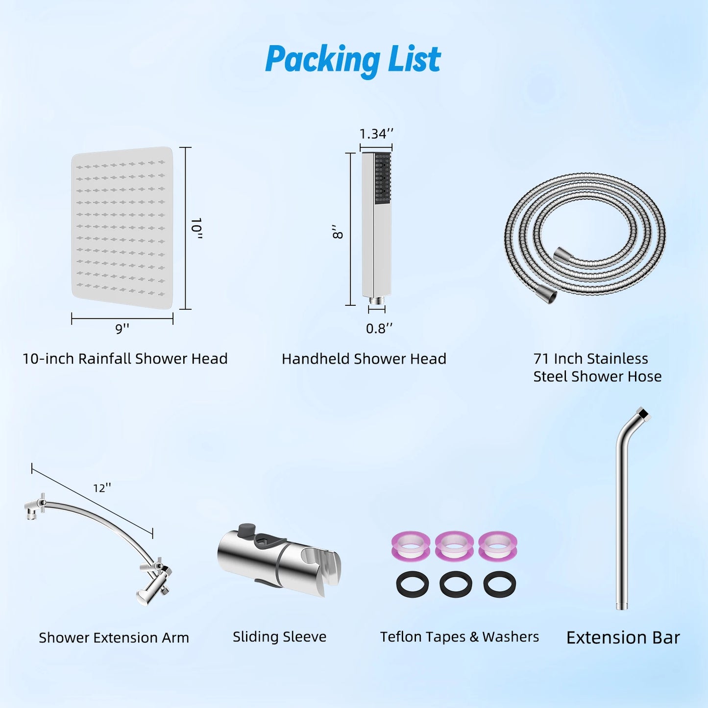 Hibbent Dual Shower Head Combo With Adjustable Slide Bar