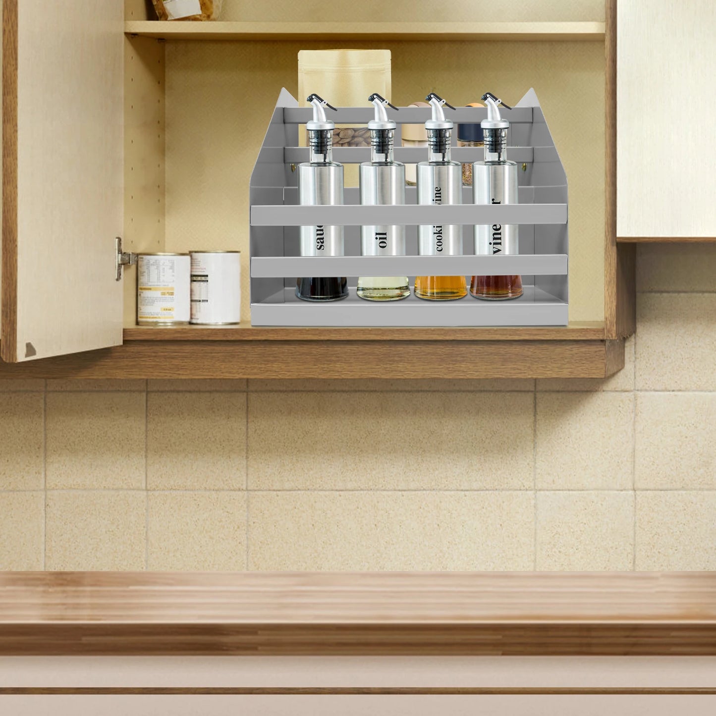2-Tier Pull Down Cabinet Organizer Under Sink Storage Rack