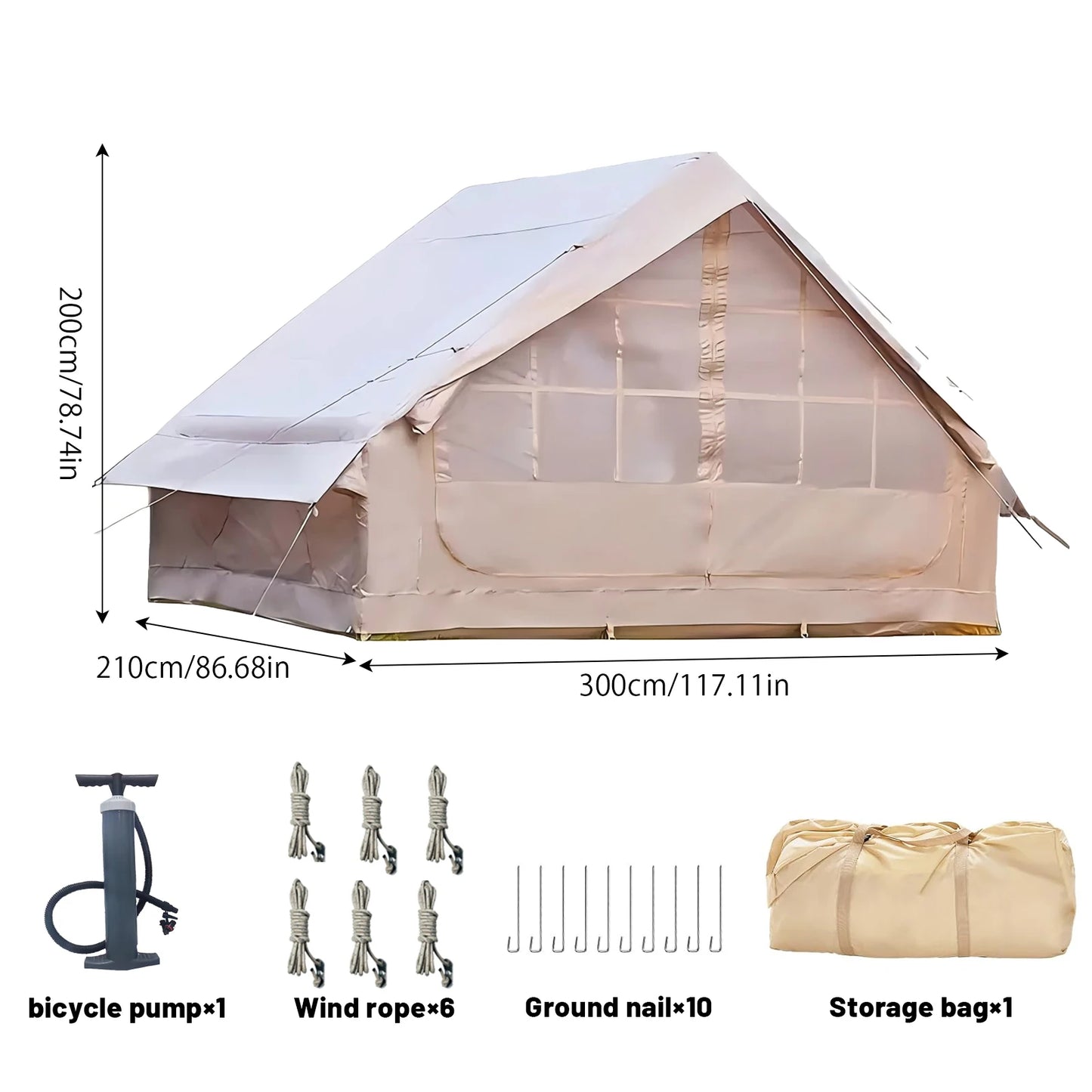 Pakicetus Inflatable Tent With Skylight For Family Outdoor