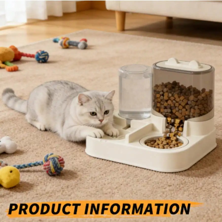 Automatic Pet Feeder and Waterer Gravity Dispenser for Cats
