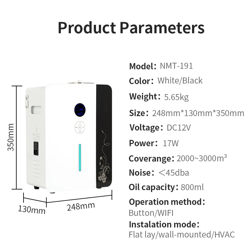 NAMSTE 3000m3 Air Purifier Aroma Diffuser With WiFi 800ml Capacity