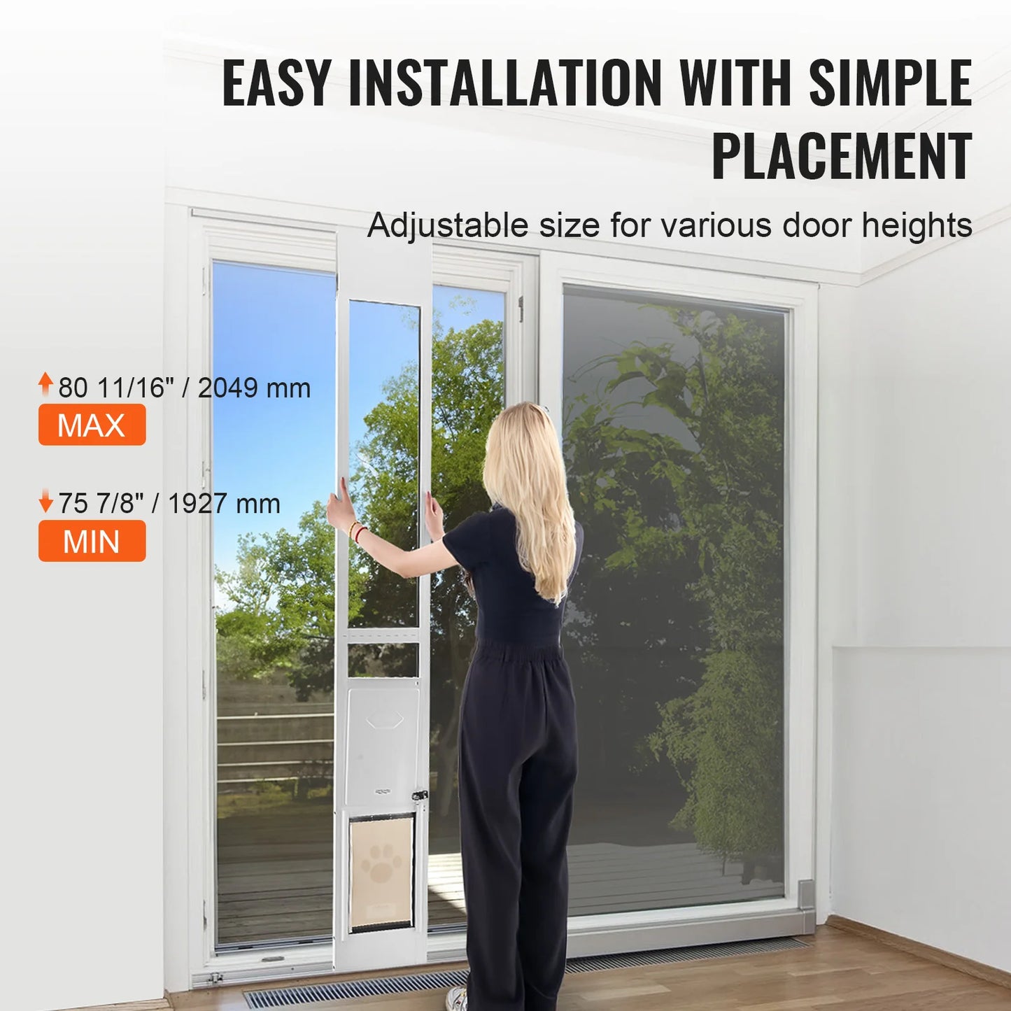 SucceBuy Adjustable Height Dog Door Sliding Glass Door