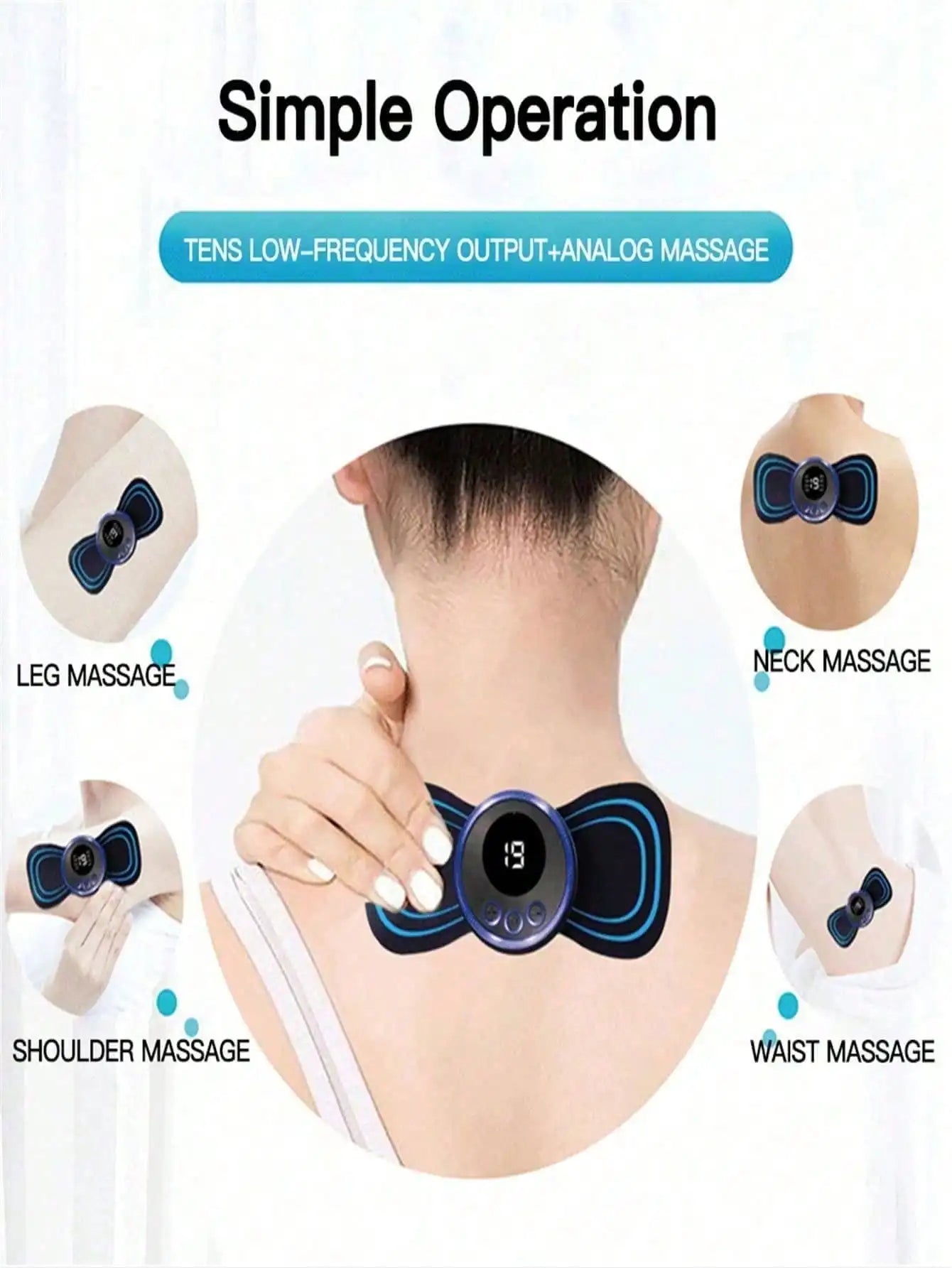 LCD Display Neck Massager Electric Pulse Massager For Cervical Relief