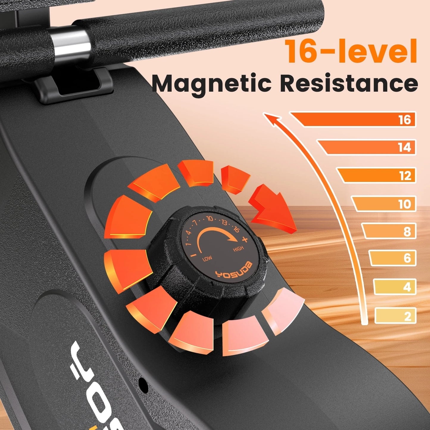 YOSUDA Magnetic Rowing Machine with Foldable Design
