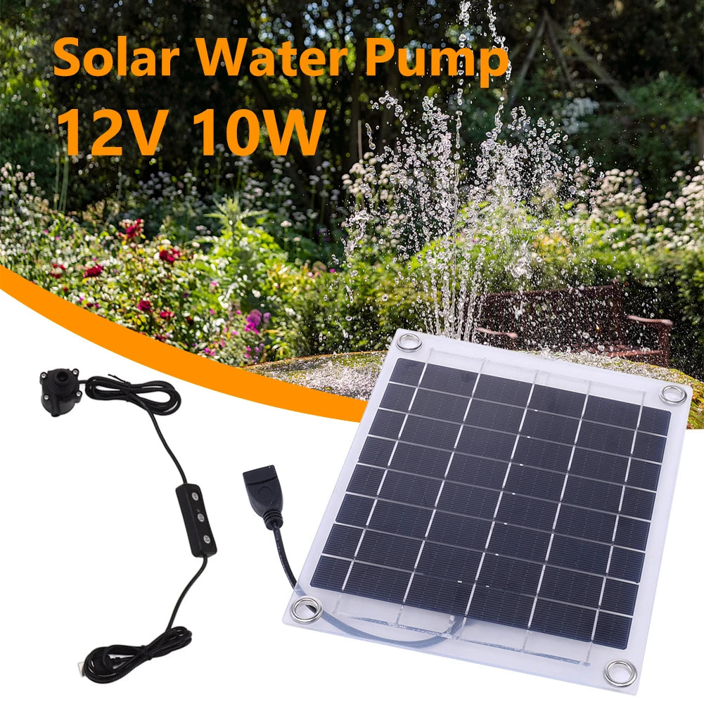 APWIKOGER 12V 10W Solar Water Pump for Garden Decor
