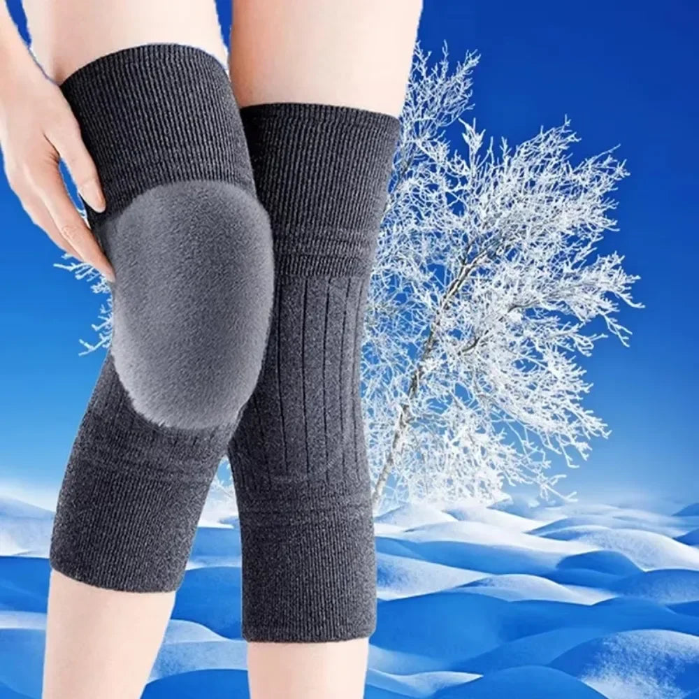 Rabbit Fur Knee Pads for Winter Knee Support