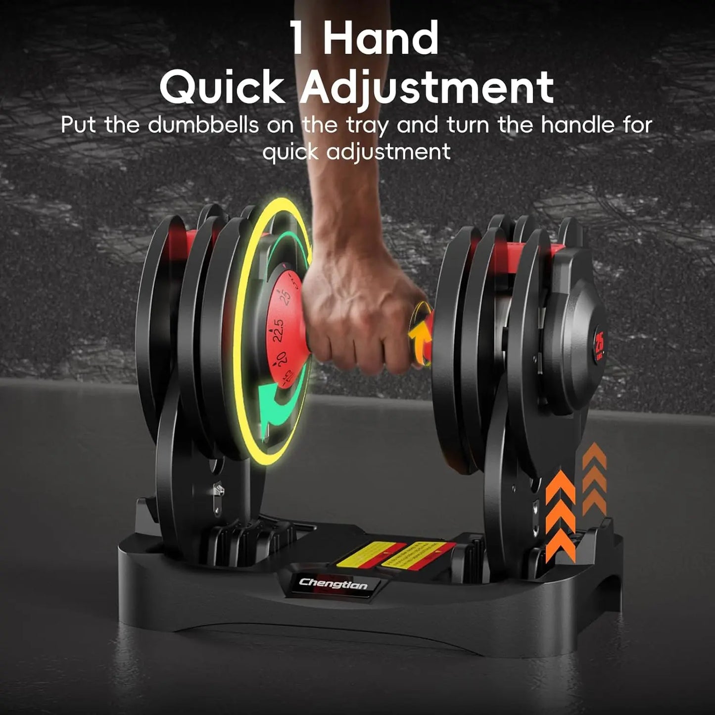 Adjustable Dumbbell Set With Quick Weight Change For Home Gym