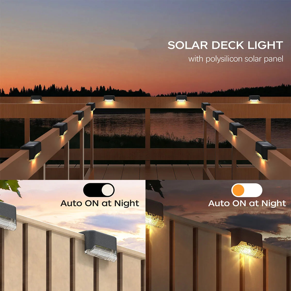 Solar Powered Led Deck Lights Outdoor Steps Waterproof